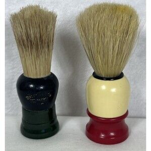 Lot of 2 Vintage Shaving Brushes Ever Ready 150 Green Red